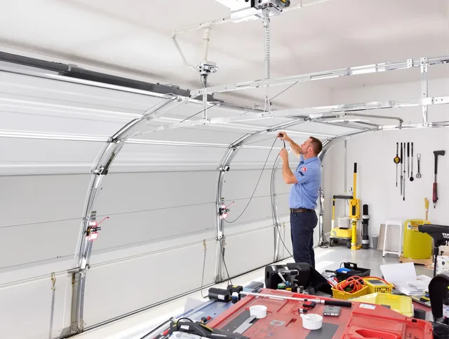 Garage door cable repair service by North Royalton Garage Door Repair in North Royalton